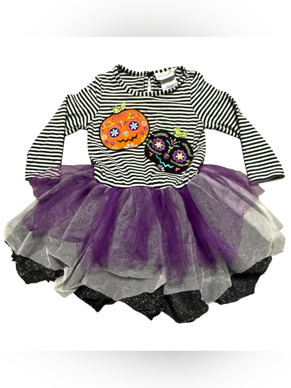 Emily Rose Girls Halloween Dress 2T Black White Purple Tulle Sugar Skull